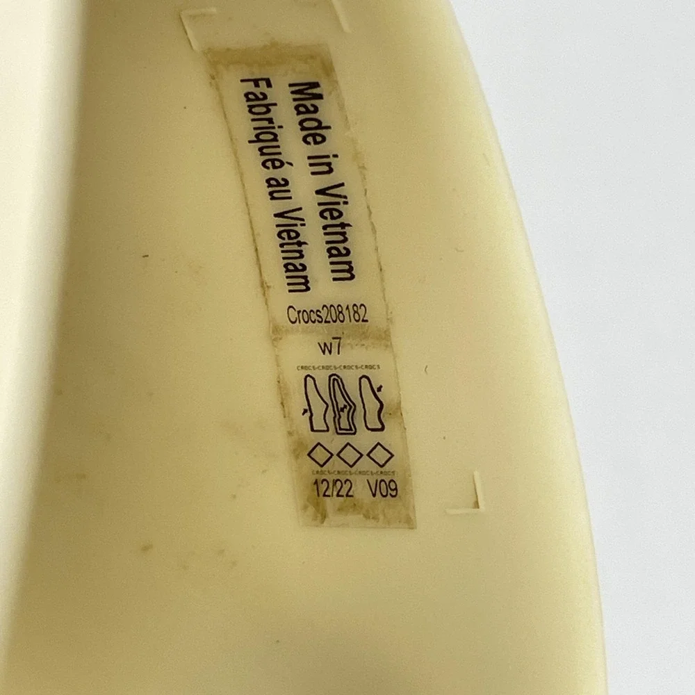 Crocs Skyline Slides Womens Size 7 Cream Platform Wedge Sandals Slip On Shoes